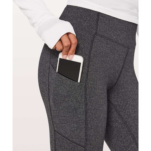 LULULEMON Speed Up Tight 28" Sz 4 Power Luxtreme Variegated Knit lack Heathered - Picture 5 of 12